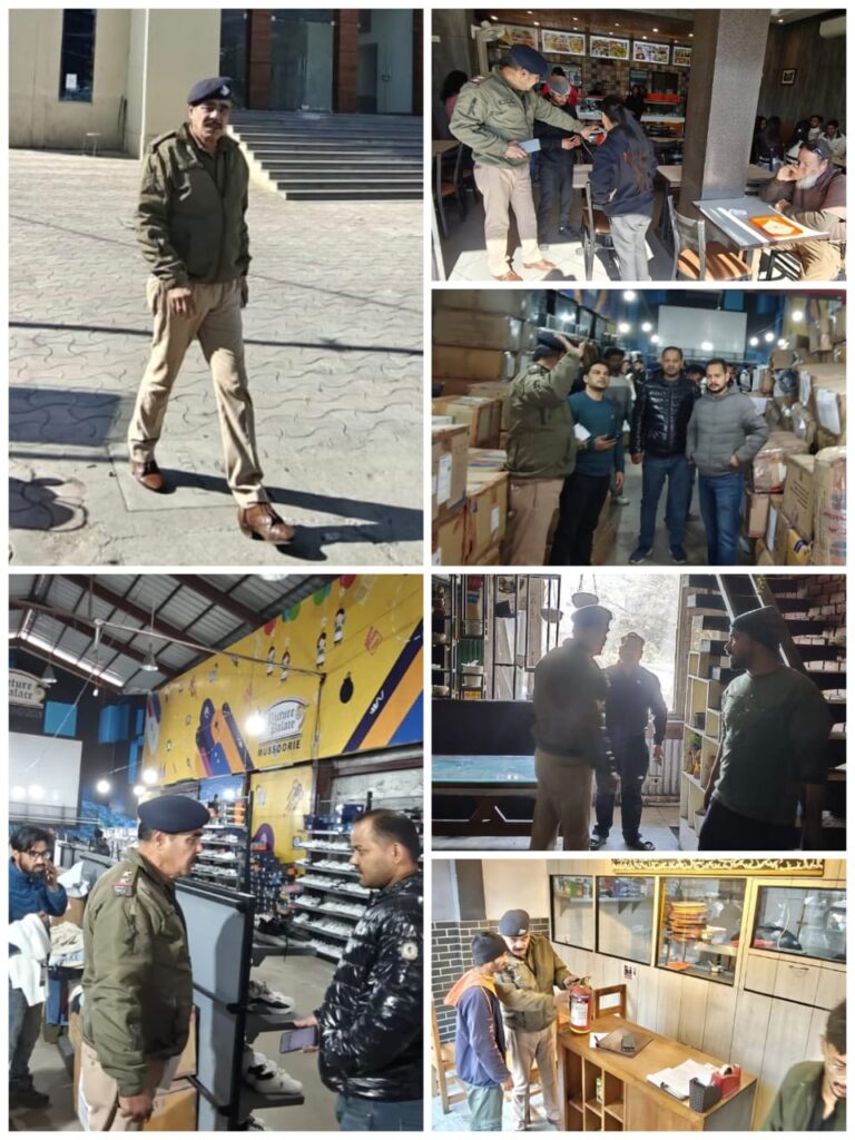 मसूरी फायर सर्विस द्वारा सुरक्षा की दृष्टि से किसी भी आपात स्थिति से से निपटने के लिए होटलों आदि में चलाया जा रहा निरीक्षण अभियान